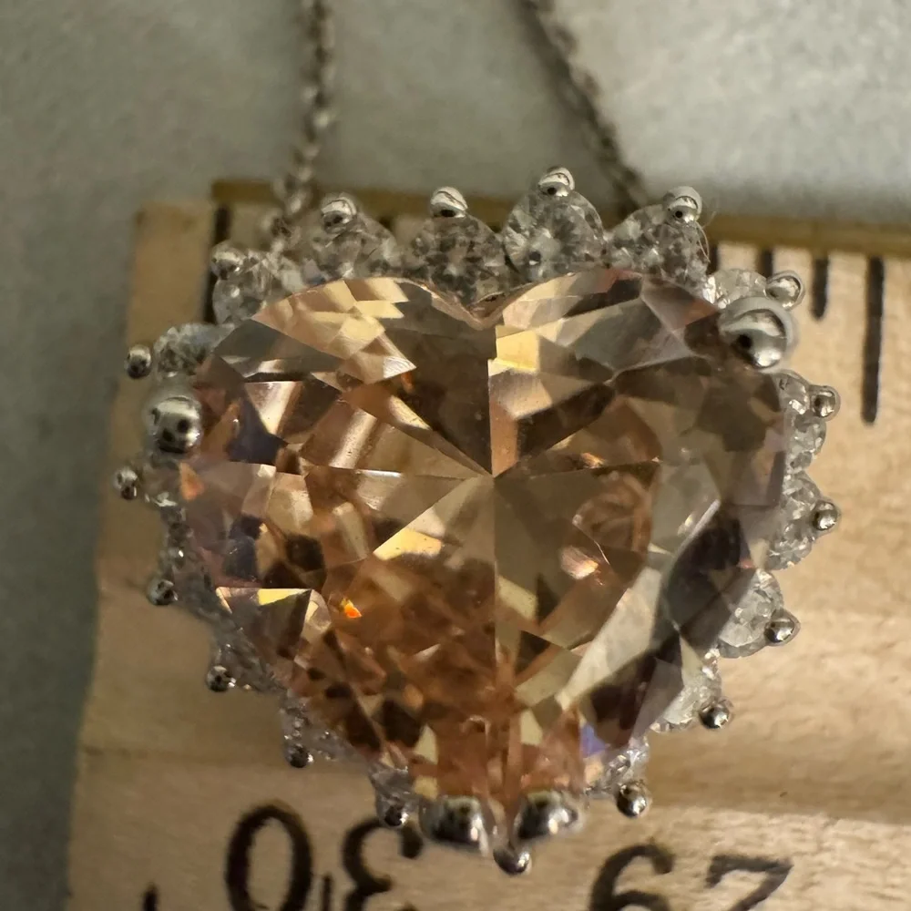Women’s Sterling Silver Crystal Citrine Pendant Necklace